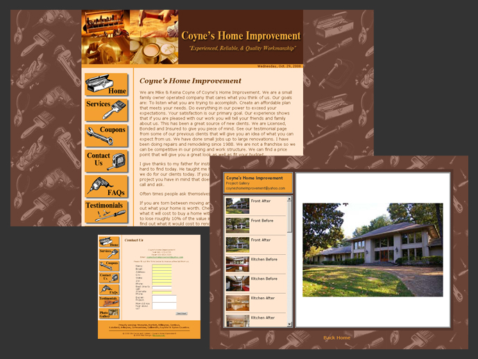 Coyne's Home Improvement website design